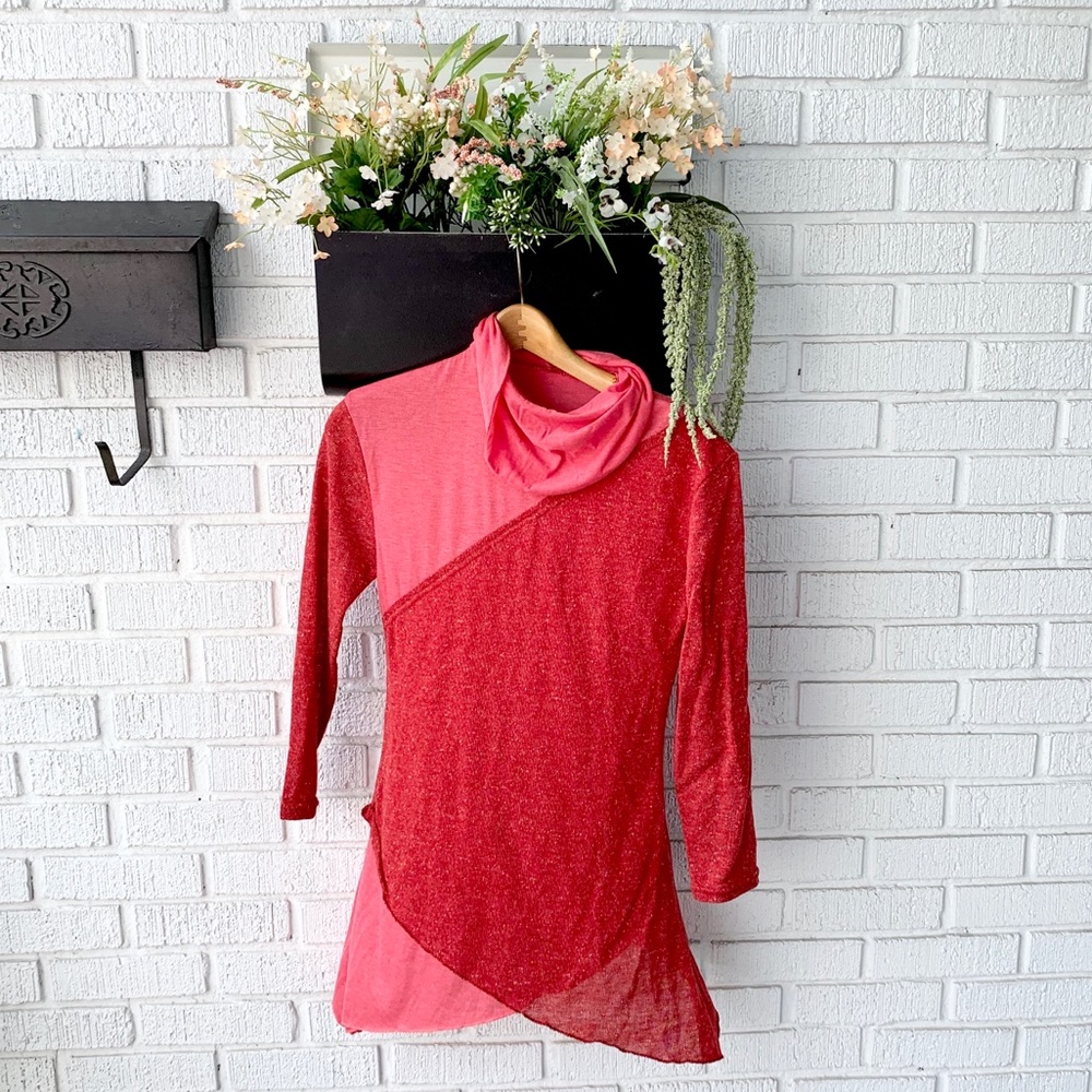 NWOT Stitchfix Red Color Blocked Turtleneck